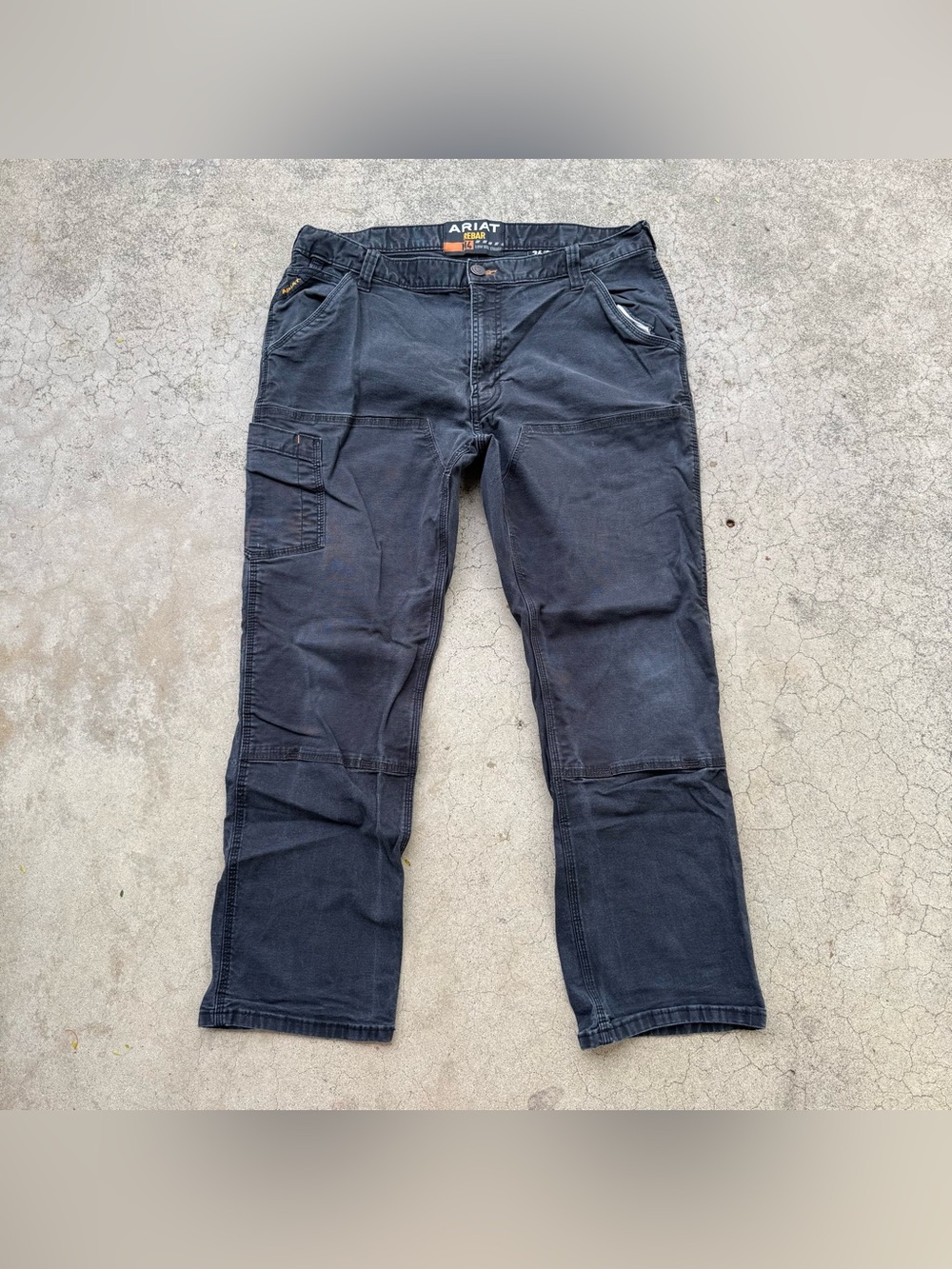 Ariat Rebar M4!Double Knee Workwear Black Pants Sz 35x28